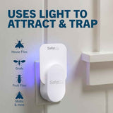Safer Home SH502 Indoor Insect Trap - Plug-in Fruit Fly Trap for Indoors, 400 Sq Ft Protection, 2 Glue Cards Included