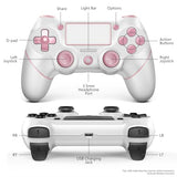 AceGamer 2 Pack wireless controller for PS4/Pro/Slim/PC with non-slip grip and USB-C cable (Pink and White)