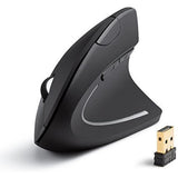 Anker 2.4G Wireless Vertical Ergonomic Optical Mouse for Work, Multi-Device Connectivity, 800/1200 /1600 DPI, 5 Buttons for Laptop, Desktop, PC - Black