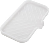 MicoYang silicone bathroom soap dish with drain spout, sink organizer, and sponge holder, 4.9 x 3.2 inches