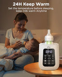 Bear Baby Bottle Warmer, Milk Warmer Breastmilk Bag Formula Fast Warming for New Born Baby Bottles, with Time Temp Control Automatic Shut Off at Home Use