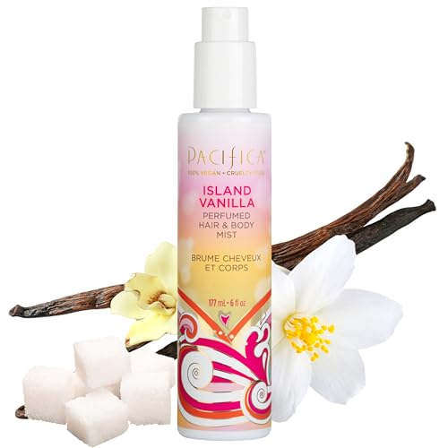 pacificas island vanilla 6oz hair and body mist, paraben-free, no alcohol, vegan and cruelty-free