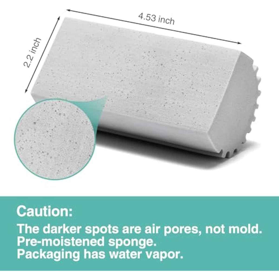 4 Pack Damp Dusting Sponge Duster, Grey Dust Cleaning Sponge, Reusable Household Cleaning Sponge Tool for Blinds, floorboards, Fan Blades, Vents, Glass, Railings, Mirrors