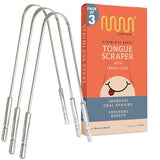 mastermedi 100 stainless steel tongue scraper for adults bad breath oral care