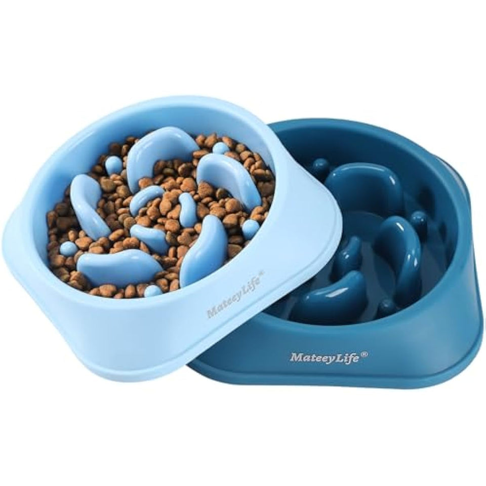 MateeyLife slow feeder dog bowls, 2PCS, anti-choking puzzle dog food bowls, anti-slip interactive feeding slow down eating for medium breeds