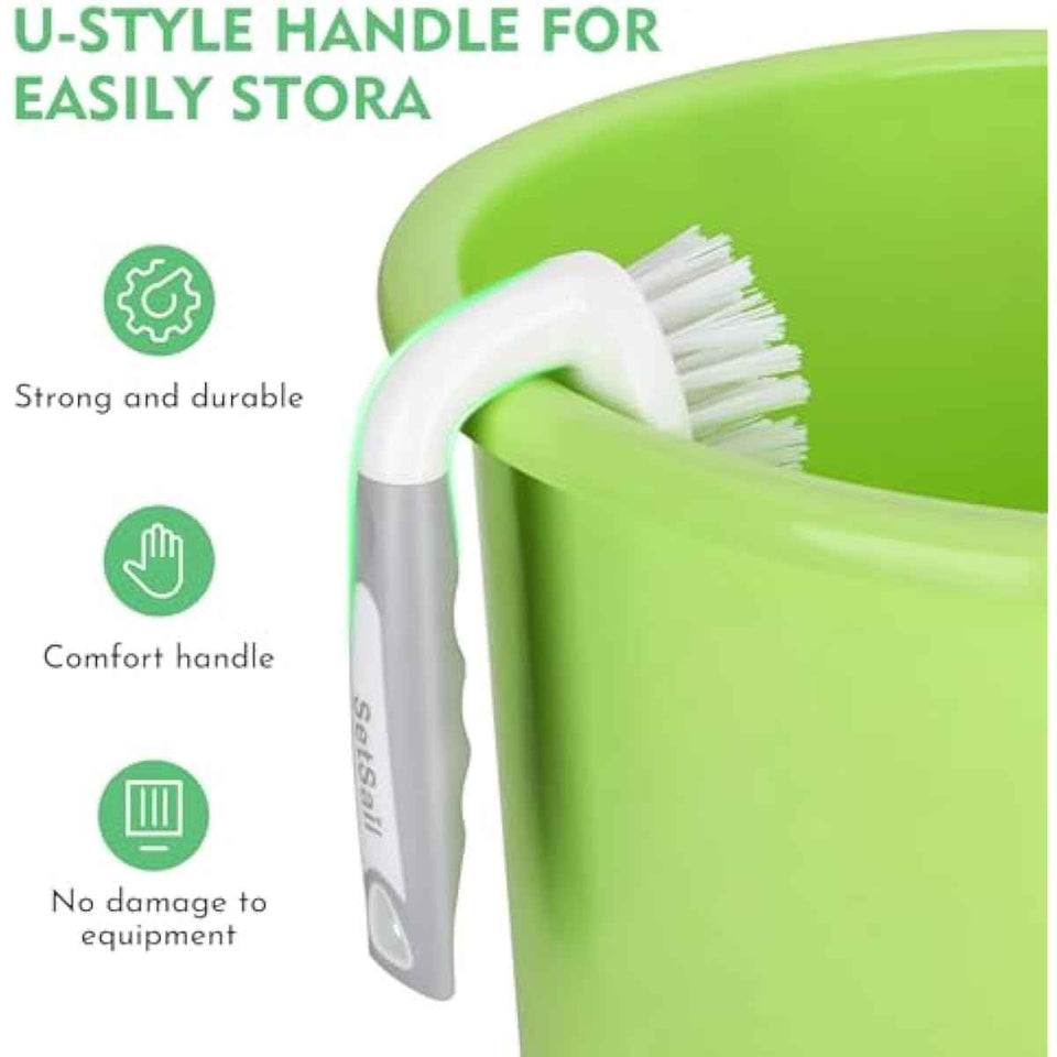 SetSail Heavy-Duty Scrub Brushes with Stiff Bristles for Cleaning Shower, Bathroom, Carpet, and Kitchen