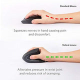 Anker 2.4G Wireless Vertical Ergonomic Optical Mouse for Work, Multi-Device Connectivity, 800/1200 /1600 DPI, 5 Buttons for Laptop, Desktop, PC - Black