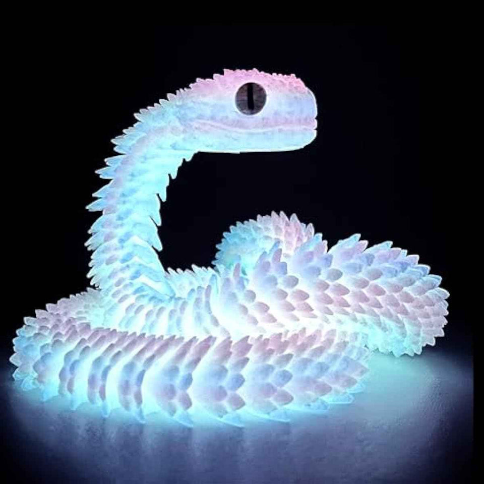 24in 3D printed flexible snake toy, officially authorized, fidget for ADHD, desk pet, easter basket essentials, animal collector gift