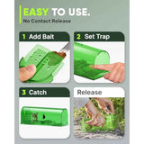 Motel Mouse Humane Mouse Traps No Kill Live Catch and Release 4 Pack - Reusable Indoor Mouse Catcher