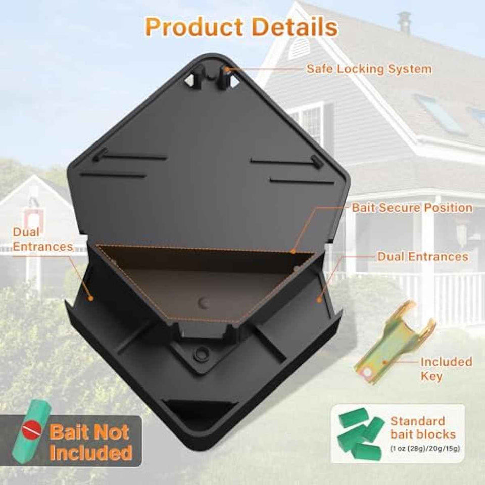Anblak mouse station with keys black 6 pack key required for kids and pet safety indoor outdoor