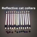 Nylon 6 Pack Reflective Cat Collar with Bell and Breakaway Buckle Adjustable 19-32cm Mixed Colors