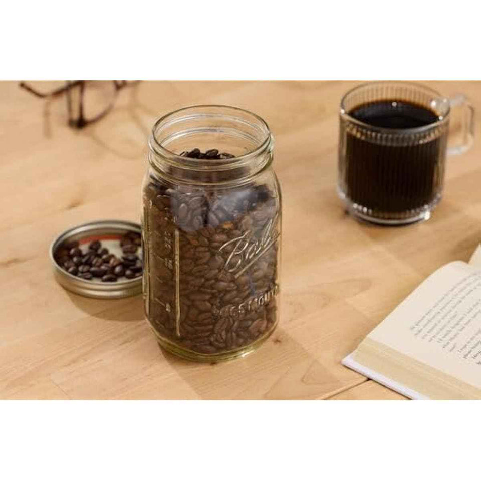 Ball Wide Mouth Glass Mason Jars with Lids and Bands, Used for Canning, Pickling, Juice, Jam, Jelly, Quart Size 32 Ounce (Pack of 2)