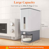 Lifewit 25 Lbs Rice Dispenser - Sealed Moisture-Proof Container with Measuring Cup for Kitchen Pantry Storage