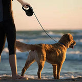 16ft retractable dog leash for small to medium dogs and cats up to 50lbs with stainless steel spring strong nylon tape and one-handed brake