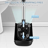 SetSail Toilet Brush and Holder, Easy Cleaning, Self-Closing Lid, Extra Long Handle