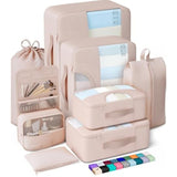 Veken 8 Set Packing Cubes, Cruise Ship Travel Essentials Accessories for Beach Vacation, Personalized Gifts for Women Mom Her, Suitcase Organizer Bags for Luggage with Hanging Toiletry Bag
