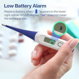 Boncare 10 Seconds Digital Thermometer for Adults and Kids - Accurate & Safe Rectal Thermometer for Baby with Fever Alarm, Oral Thermometer (Dark Blue)