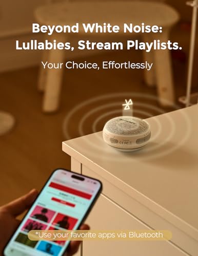 momcozy portable sound machine with night light, white noise sound machine for baby 20 soothing sounds