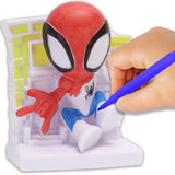 Marvel Spidey Design A Vinyl – Marvel Spidey and His Amazing Friends DIY Coloring Toy – Washable Markers and Vinyl Figures Included – Creative Craft Kit for Kids Ages 4+