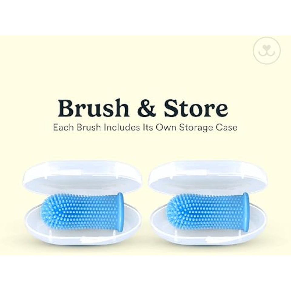 Jasper 2-pack 360-degree dog toothbrush kit for small and large pets, blue