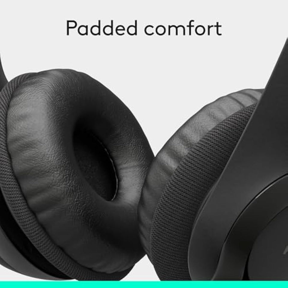 Logitech H390 black stereo wired headset with noise cancelling mic for PC, laptop, Chromebook