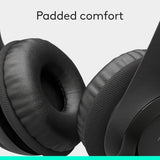 Logitech H390 black stereo wired headset with noise cancelling mic for PC, laptop, Chromebook