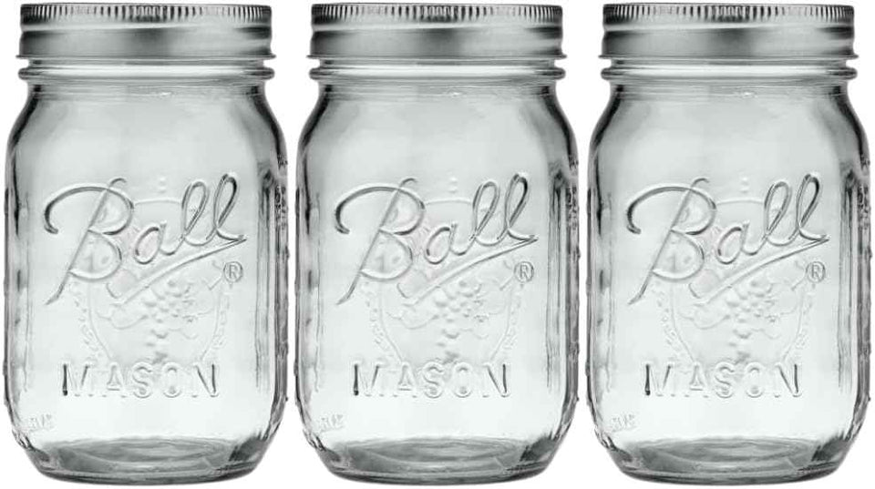 Ball Wide Mouth Glass Mason Jars with Lids and Bands, Used for Canning, Pickling, Juice, Jam, Jelly, Quart Size 32 Ounce (Pack of 2)