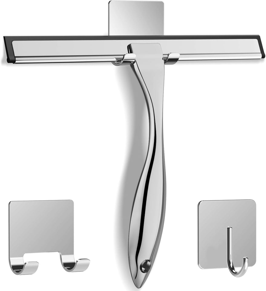 Docrok Stainless Steel Shower Squeegee: Streak-Free Cleaning for Bathroom, Car, and More