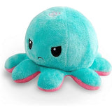 TeeTurtle reversible octopus plushie 4-inch pink + aqua two-sided flip plush toy with embroidered details