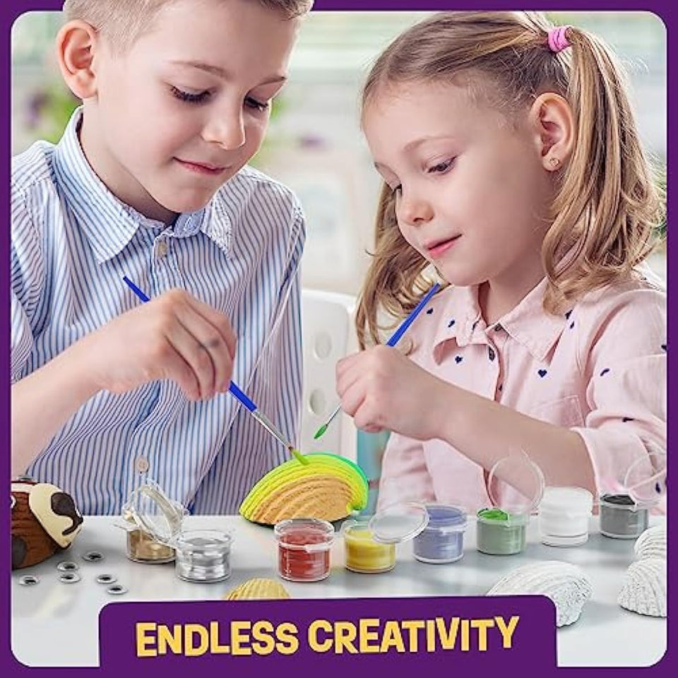 Dan&Darci Kids Sea Shell Painting Kit - Arts & Crafts Easter Gifts for Boys and Girls - Craft Activities Kits - Creative Art Activity Gift Toys for Age 6, 7, 8, 9, 10, 11 & 12 Year Old 8-12