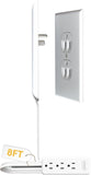 Sleek Socket original flat ultra-thin outlet concealer with extension cord kit, 3ft, multi-outlet power strip for home improvement
