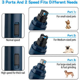 Casfuy Dog Nail Grinder Upgraded - Professional 2-Speed Electric Rechargeable Pet Nail Trimmer Painless Paws Grooming & Smoothing for Small Medium Large Dogs & Cats(Dark Blue)