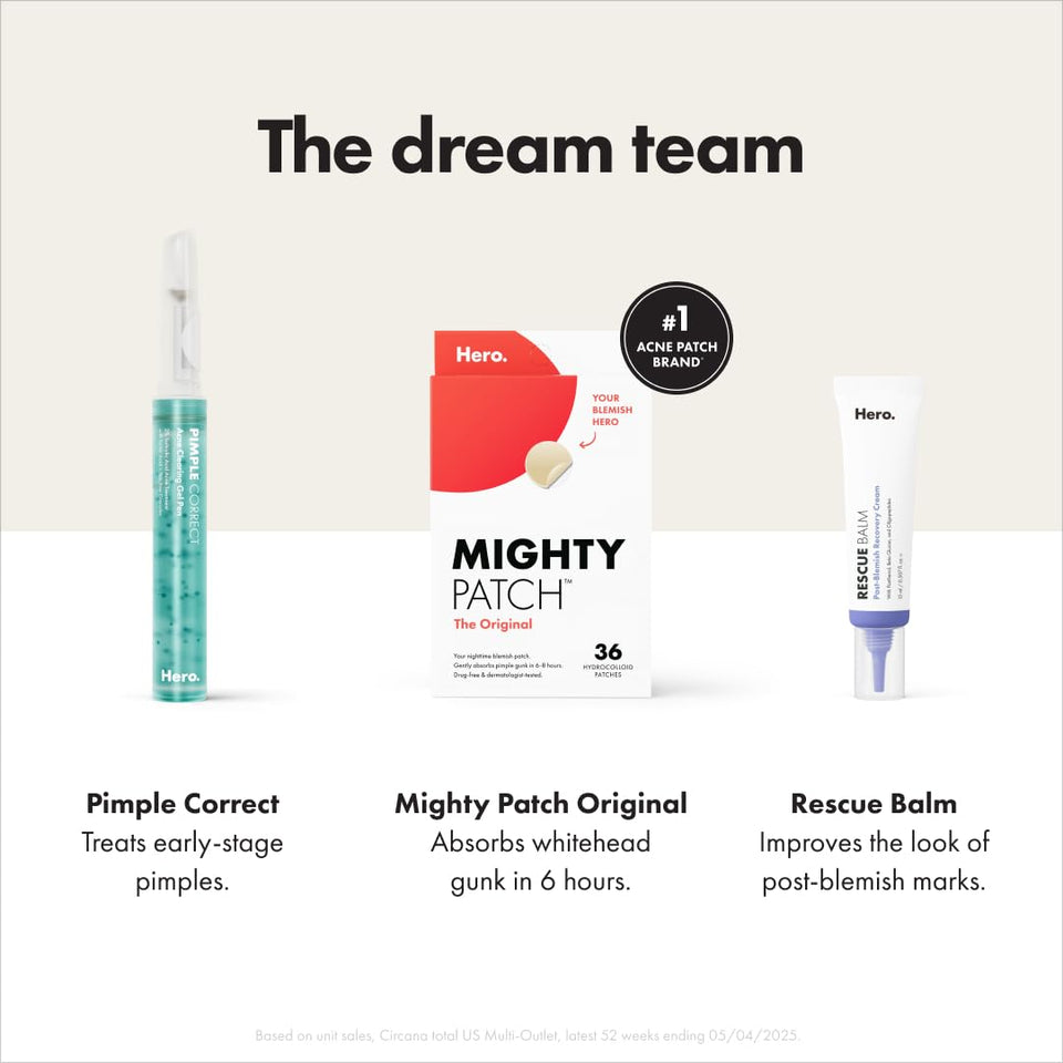 Mighty Patch Original acne pimple patches from Hero Cosmetics for shrinking zits and whiteheads in 1 use (36 Count)