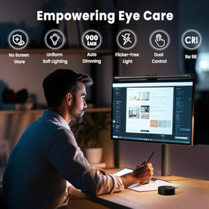 Quntis computer monitor lamp for eye caring with auto-dimming and touch control