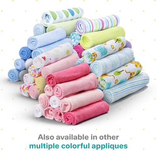 Spasilk newborn washcloths, 10-pack, 80% cotton, 20% polyester, 9x9 inches, various colorful prints