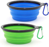 dog collapsible bowls 2 pack small blue+green for cats dogs portable pet feeding watering travel