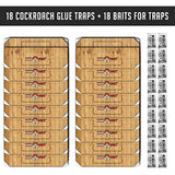 Roach Traps Indoor Sticky (18 Pack) - Glue Traps for Roaches Bug Traps with Roach Bait Traps - Long Lasting Non-Toxic Children and Pet Friendly - Trap a Pest
