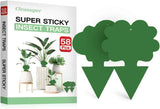 58 Pack Flying Insect Traps for Plants – Green Sticky Traps for Fungus Gnats, Flies & Flying Bugs, Indoor Outdoor Flying Bug Catcher for Pots, Garden & Kitchen, Non-Toxic, Odorless, Kid & Pet Safe