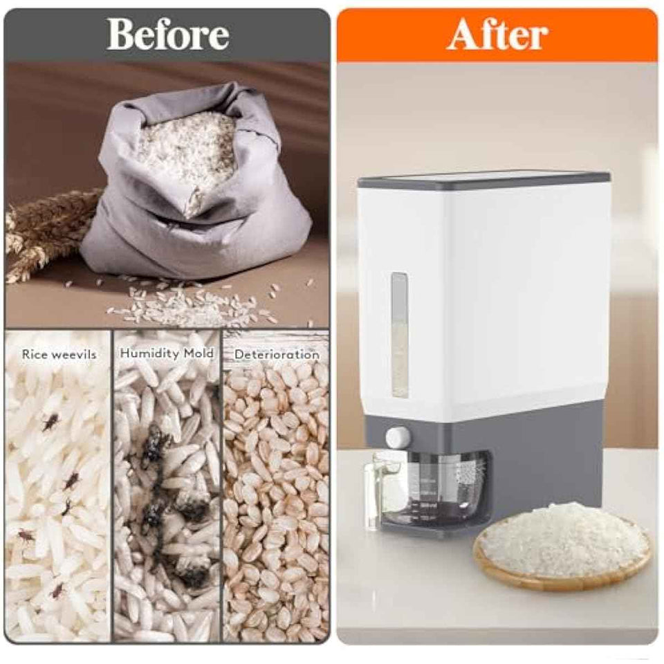 Lifewit 25 Lbs Rice Dispenser - Sealed Moisture-Proof Container with Measuring Cup for Kitchen Pantry Storage