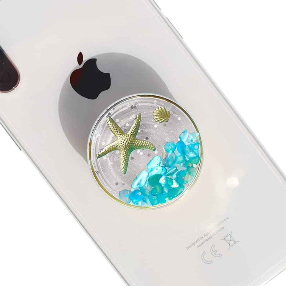 Sky Blue Ocean Style Expandable Collapsible Phone Grip Stand Holder for Smartphone Tablet Cell Phone Accessory