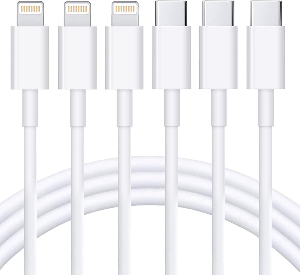 RCTech 3Pack 6FT Lightning cable MFi certified iPhone fast charger