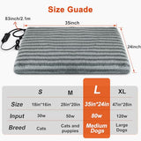 Large Waterproof Pet Heated Dog Cat Bed with 11 Temperature Settings and 24H Timer, Grey, 35" x 24"