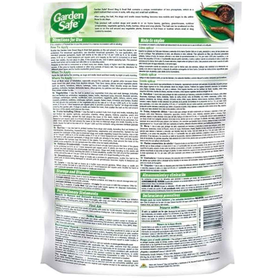 Garden Safe Brand Slug & Snail Bait Granules, 2 Pounds, Slugs & Snails Begin to Die Within 3 to 6 Days, Can Be Used Around Pets & Wildlife, For Lawns, Gardens & Greenhouses, 1 Pack