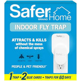 Safer Home SH502 Indoor Insect Trap - Plug-in Fruit Fly Trap for Indoors, 400 Sq Ft Protection, 2 Glue Cards Included
