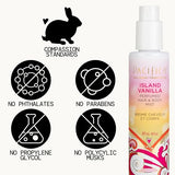 pacificas island vanilla 6oz hair and body mist, paraben-free, no alcohol, vegan and cruelty-free for women
