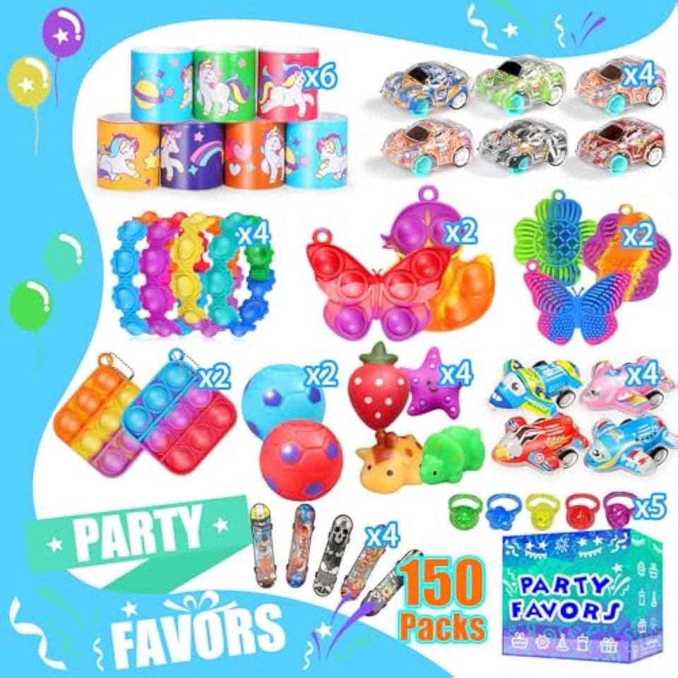4-8, 150-pack fidget toys bulk for kids 8-12, classroom treasure box toys and stocking stuffers