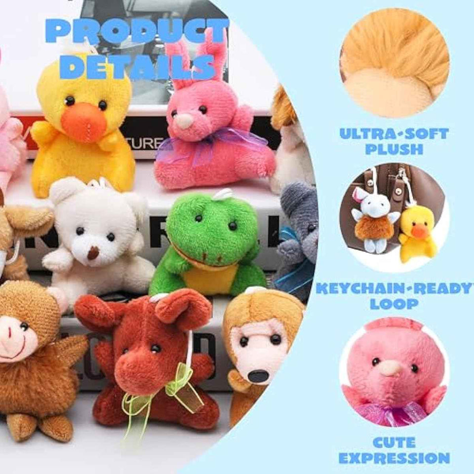 Joyin 24 Pack Mini Animal Plush Toys, 3