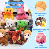 JOYIN 24 Pack Mini Animal Plush Toy Assortment (24 Units 3" Each), Animals Keychain Decoration for Kids, Small Stuffed Animal Bulk for Kids, Carnival Prizes, School Gifts, Valentines Goodie Bags