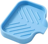 Silicone Bathroom Soap Dishes with Drain Spout-Bathroom and Kitchen Sink Organizer,Sponge Holder,Dish Soap Tray,Perfect for Dispenser,Scrubber,Bottle,Cup on Sink or Counter-Black 4.9"×3.2"