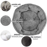 asvin small dog bed, soft and cozy, machine washable, anti-slip oxford bottom, grey, 20 inches
